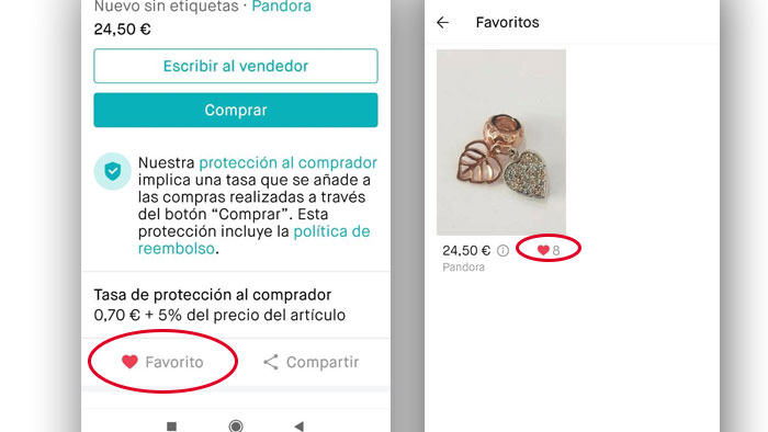 como eliminar favorito vinted