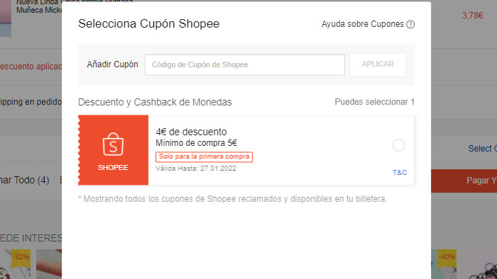 cupones shopee