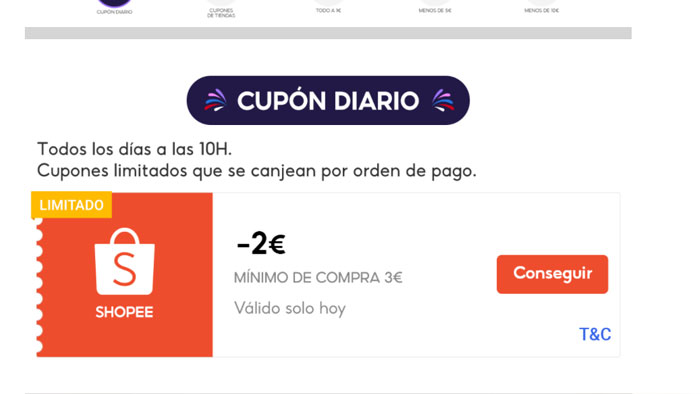 cupones shopee